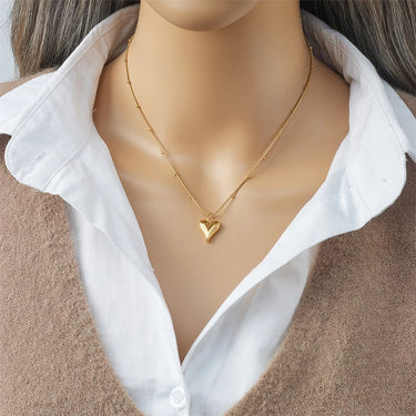 Stainless Steel Gold Color Heart Pendant
